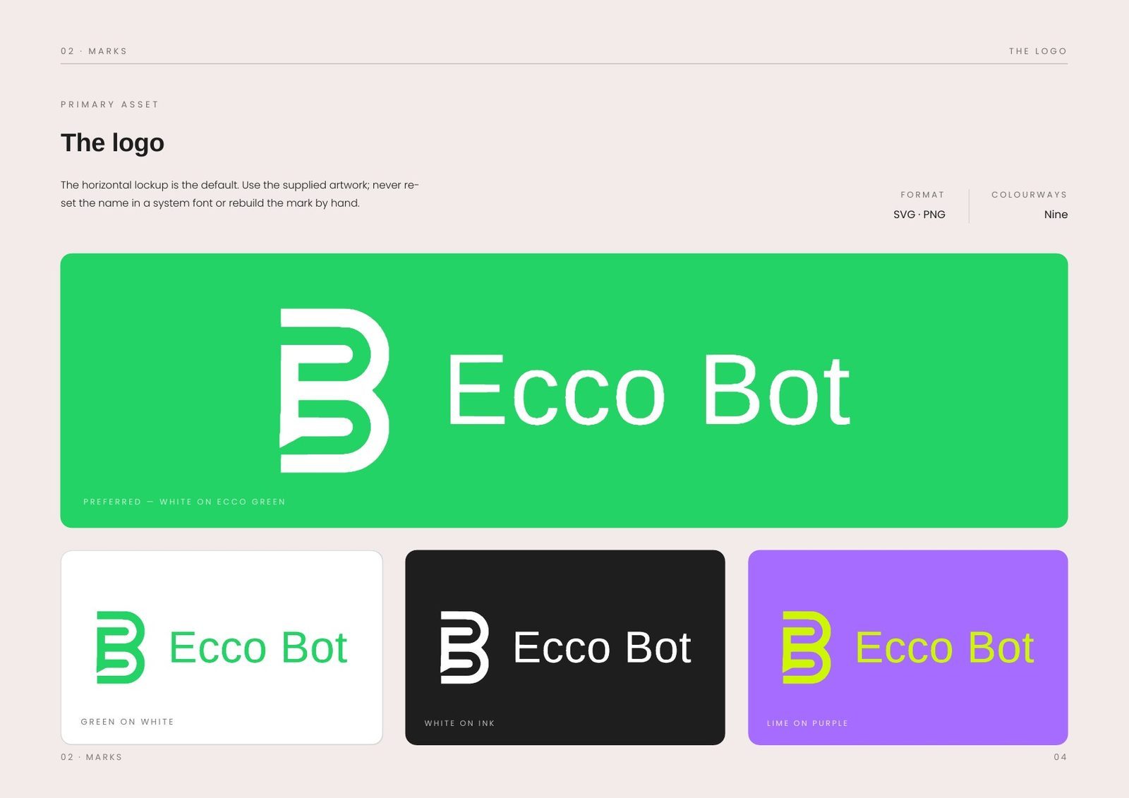 The logo and its approved colourways
