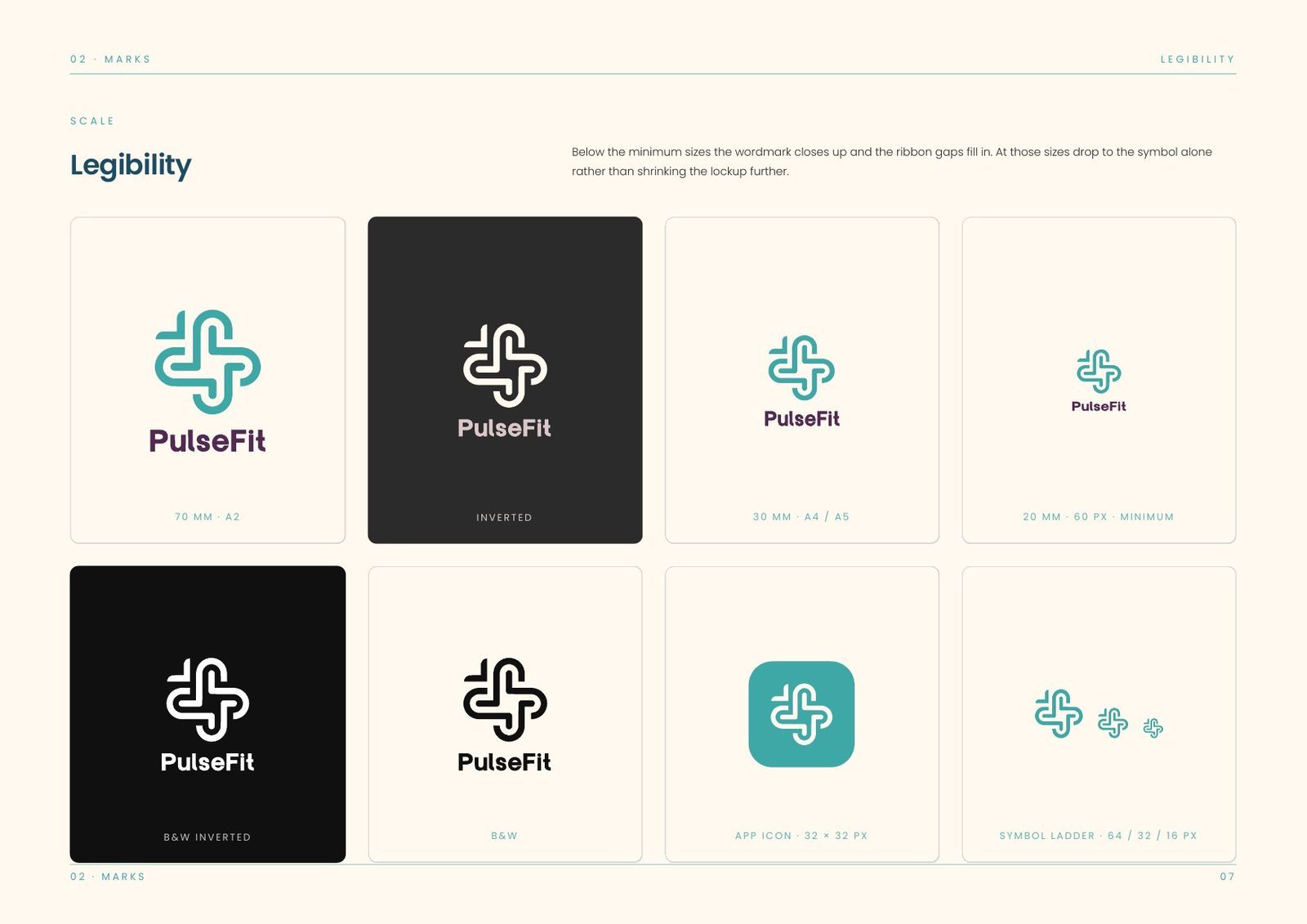 Legibility at reducing sizes