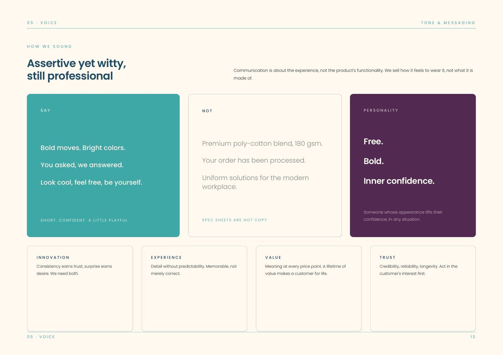 Voice — assertive yet witty, still professional