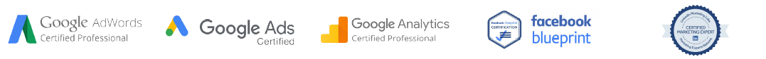 Google Ads, Google Analytics, Facebook Blueprint and LinkedIn Certified Marketing Expert certifications