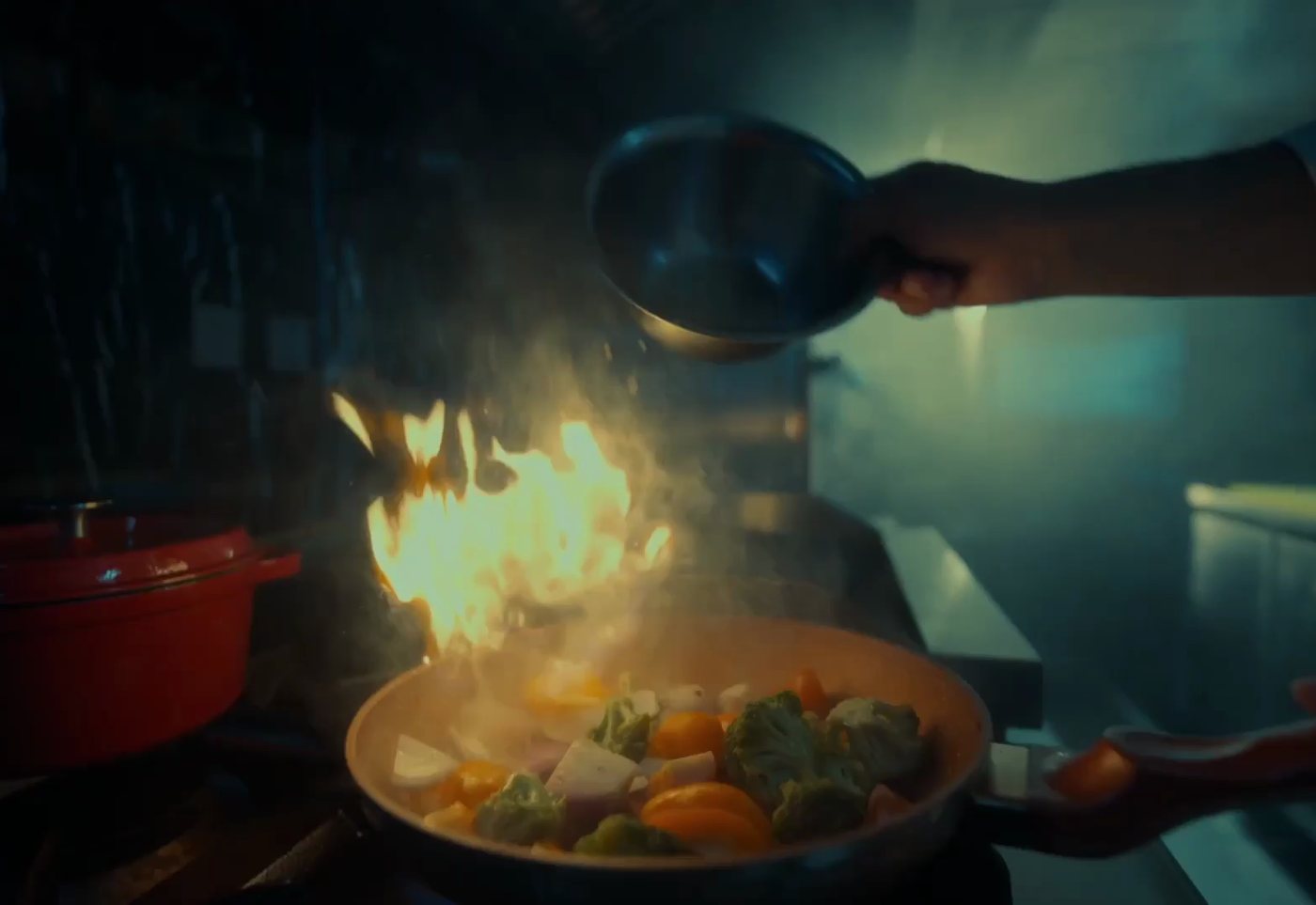 A frame from a commercial film shoot