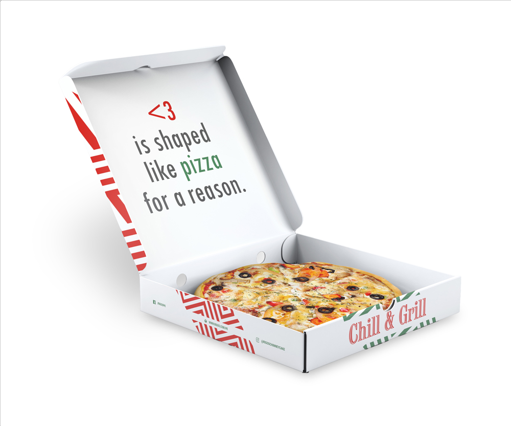 Rigos Pizza box open Steer Media